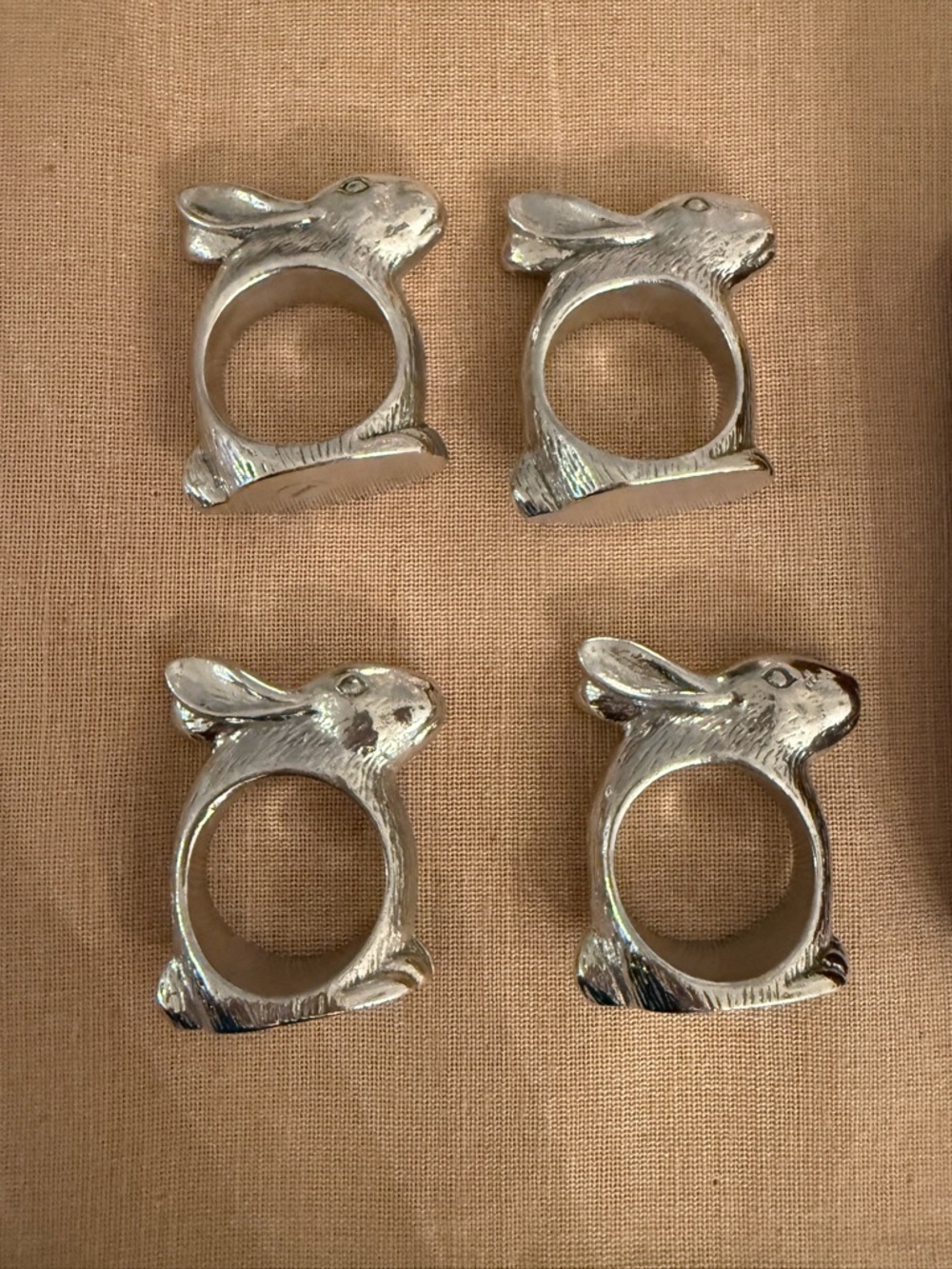 Arthur Court Silver Bunny Napkin Rings - Set of 4